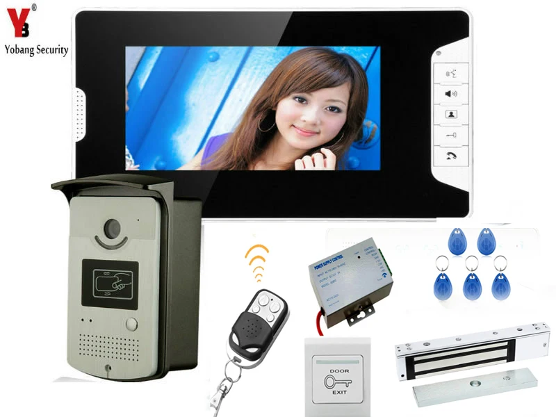 

YobangSecurity 7 Inch Video Door Phone Home Security Camera Monitor Doorbell Entry Intercom System with Door Lock Remote Control