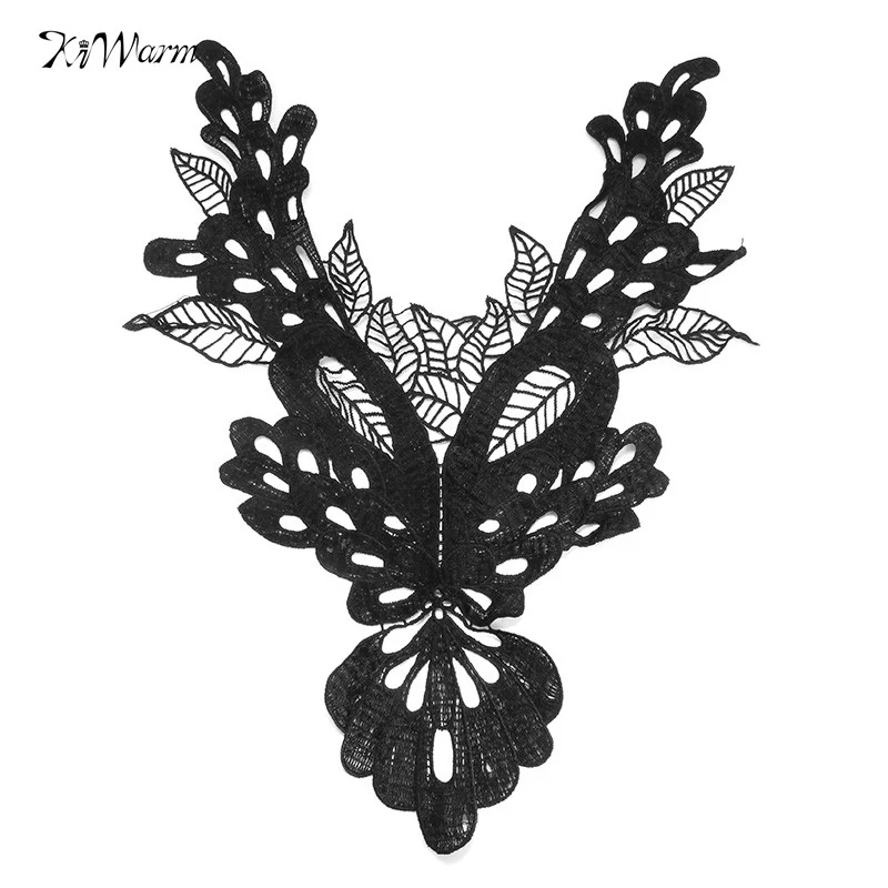 

Black Flower Venise Lace Collar Off Costume Dress Lace Fabric Sewing Supplies Patchwork Applique Motif Clothes Scrapbooking Trim