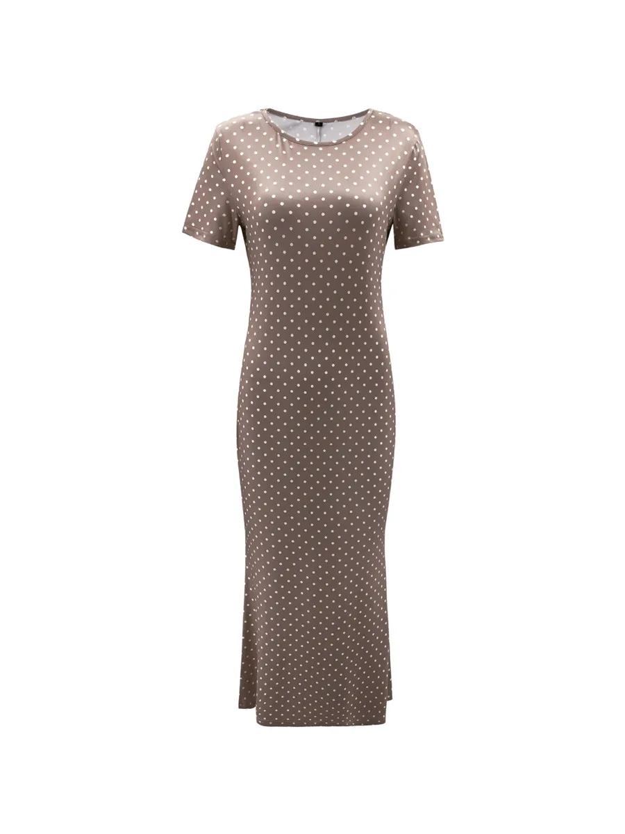 Gladiolus Sexy Bodycon Summer Dress Women 2019 Short Sleeve O Neck Polka Dot Women Maxi Dress Spring Ladies Sexy Club Dresses (22)