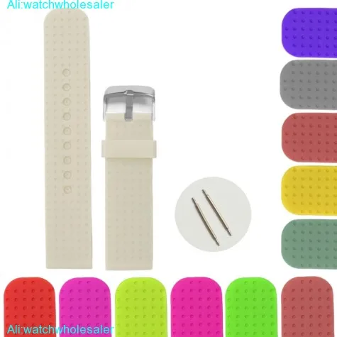 20mm Perfect White Silicone Jelly Rubber Unisex Watch Band Straps WB1053K20JB