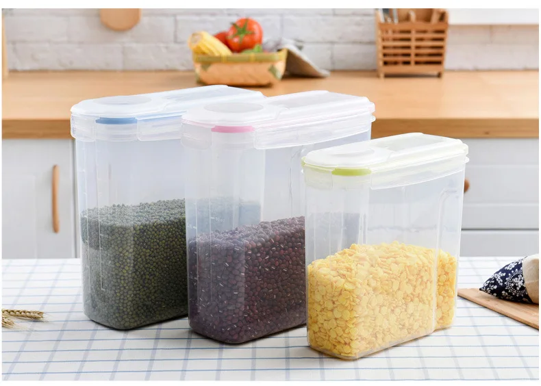 Kitchen Transparent Storage Box Grains Beans Storage Contain Sealed Home Organizer Food Container Refrigerator Storage box