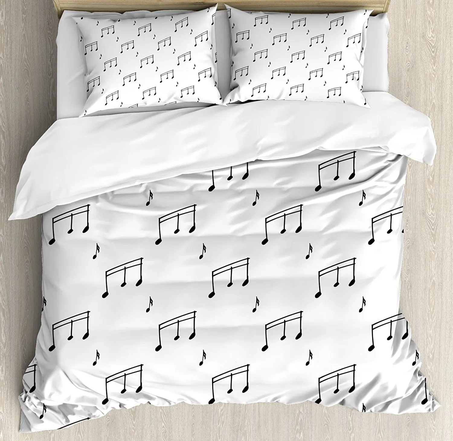 Music Duvet Cover Set Musical Notes Theme Melody Sonata Singing