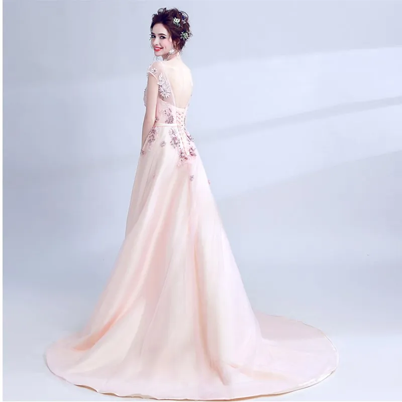 Ruthshen 2018 Длинные платья выпускного вечера Vestidos De gala Largos Аппликации Сексуальная V