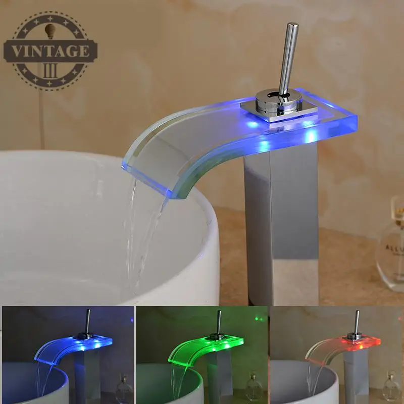 

Bathroom Waterfall Led Faucet.Basin faucet mixer tap