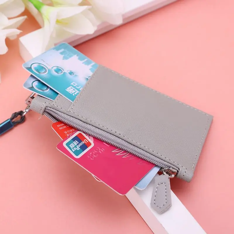 Для женщин Бизнес держатель для карт кошелек Для мужчин из искусственной кожи ID Держатели карт случае шейный ремешок Ремешок Дамская мода мини бумажник