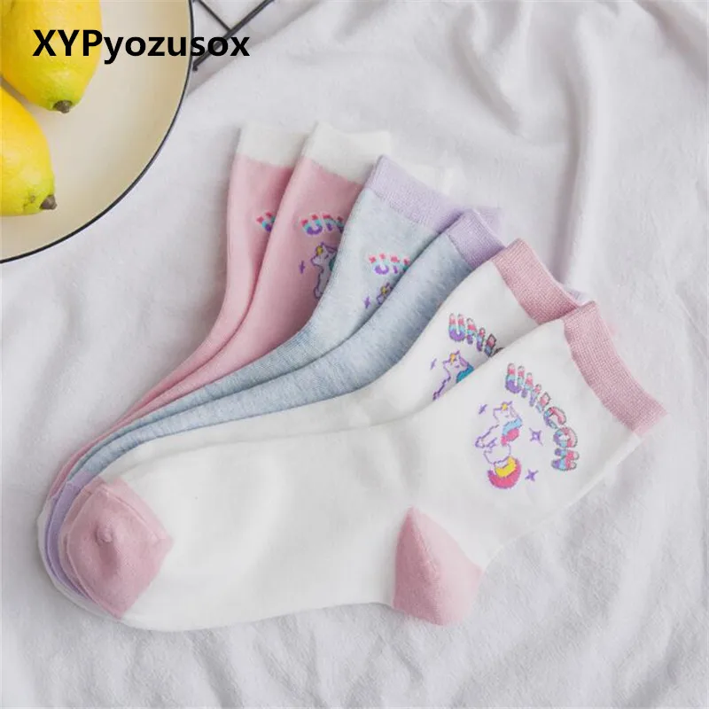 Kawaii Unicorn Socks Japanese Style Women Socks Harajuku Preppy Cotton Colorful Cotton Socks For Girls Female Funny Meias Kawaii Unicorn Socks Japanese Style Women Socks Harajuku Preppy Cotton Colorful Cotton Socks For Girls Female Funny Meias