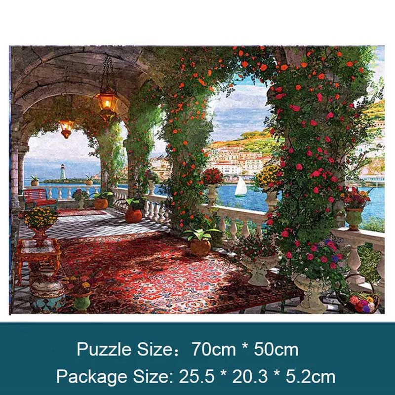

1000 pieces Red Rose Thicker Puzzle Landscape Cartoon Adult jigsaw Flower Puzzles 1000pcs For Valentine's Day Toys Gifts