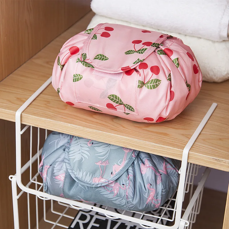 

Women Drawstring Travel Cosmetic Bag Makeup Bag Organizer Make Cosmetic Bag Case Storage Pouch Toiletry Beauty Kit Box