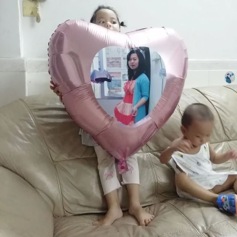 32inch 75cm heart foil balloon with photo print -7