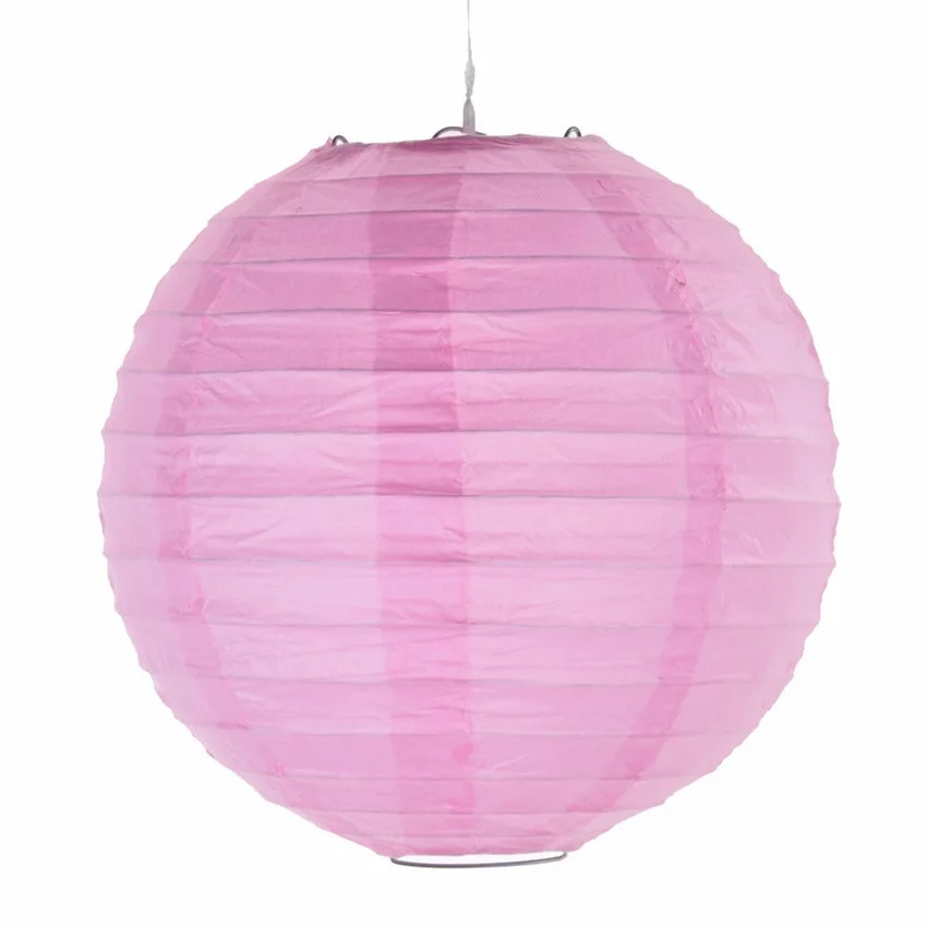10 шт. 25 см Золотой Круглый Китайский бумажный фонарь на день рождения Свадебный декор подарок ремесло DIY Розничная - Цвет: Pink