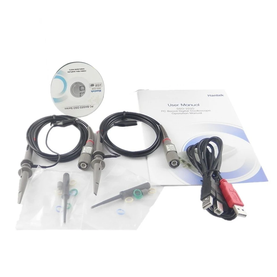 DSO 2250 HANTEK Виртуальный осциллограф USB2.0 ПК на основе 100 МГц 2 Ch 250MSa/s автомобильный с 23