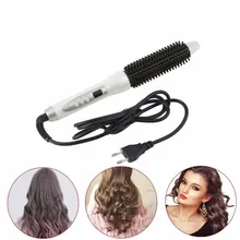 Электрическая расческа для укладки волос закаленная Регулируемая электрическая завивка для волос портативная Плойка для завивки волос EU вилка расческа для волос Traval салонное использование