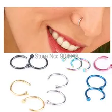 2 шт медицинская ноздри, титановые золотые серебряные кольца в нос, клипса на нос, кольцо для пирсинга, ювелирные изделия для женщин
