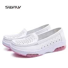 SWYIVY/женские кроссовки; белая медсестры; глубокая дышащая обувь; Новинка года; обувь на танкетке для похудения; Легкая женская обувь для танцев