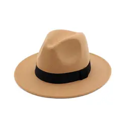 2019 Женская Дамская шляпа Федора женская шляпа Федора мужская женская черная шляпа с поясом широкая шляпа Федора Мужская шляпка с узкими