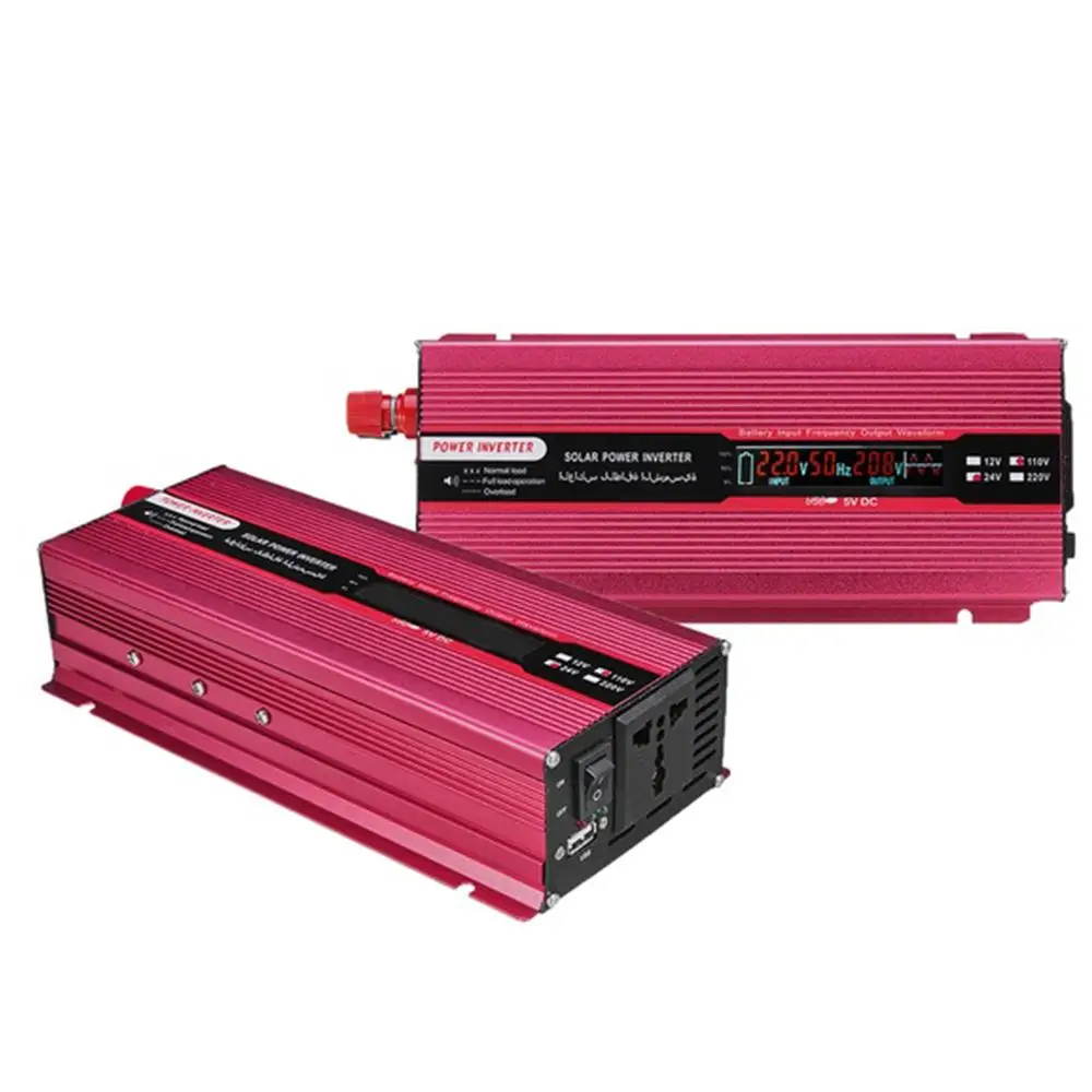 

Vehemo Converter DC12V To AC220V High Performance Portable Auto Inverter Adapter Aluminium Alloy Solar Power Inverter