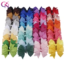 

CN 20pcs/lot Pinwheel Ribbon Bows Clips Hairpin Girl's hair bows Boutique Hair Clips Headware Kids Hair Accessories 40 Colors