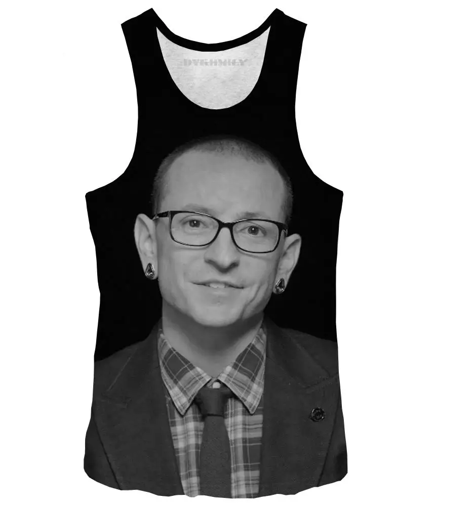 Dykhmily Linkin Park майка памяти Честер Беннингтон 3D с принтом мужские жилет Linkin Park музыка cool Tank Top - Цвет: 1