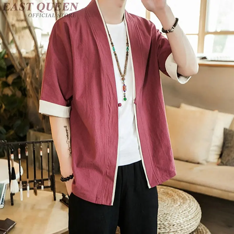Kimono Men Black Japanese Kimono Men Samurai Costume Male Yukata Haori Japanese Streetwear Clothing Mens Kimono Jacket DD952