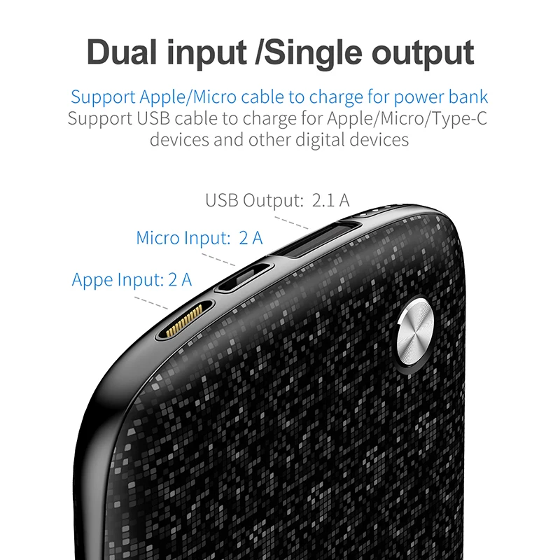 Baseus 10000mAh Power Bank Ultra Slim Powerbank Portable External Battery Charger For iPhone Samsung Mobile Phone Poverbank