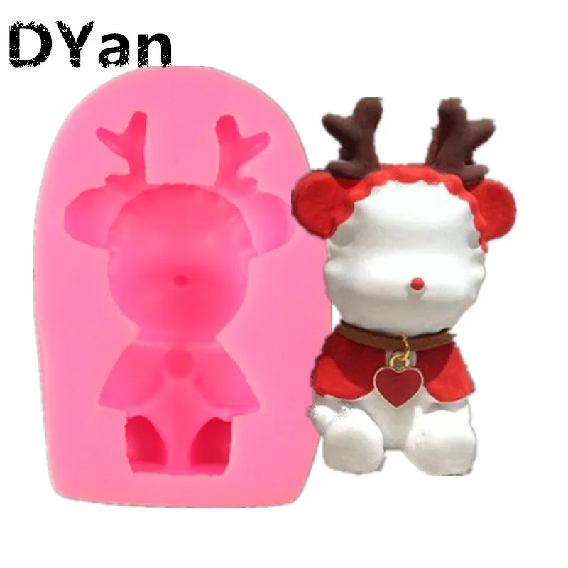

New Unique Style Antler Bear Fondant Silicone Mold Chocolate Mold DIY Cake Baking Decorative Mold