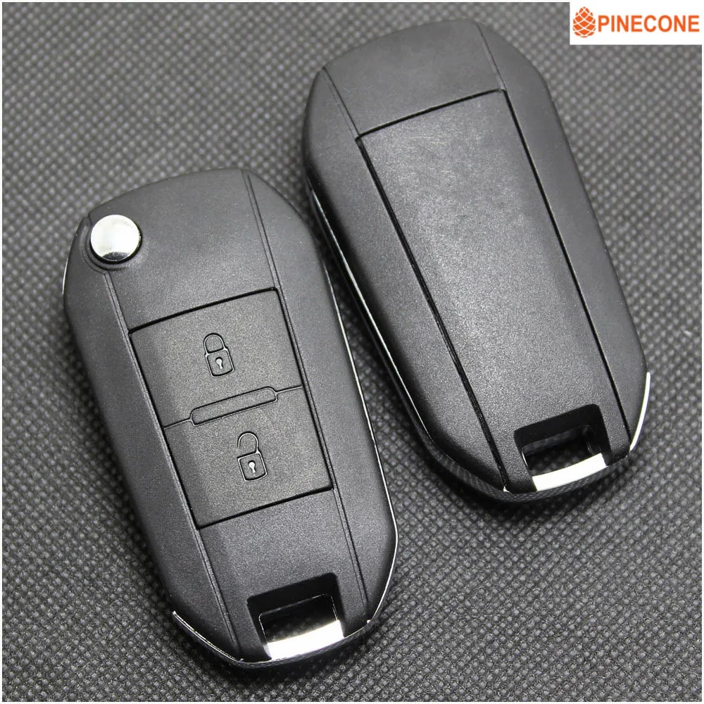 PINECONE Корпус ключа для Peugeot 307 207 107 чехол для ключей Стайлинг 2 кнопки HU83 лезвие модифицированный дистанционный автомобильный брелок корпус