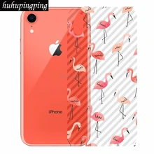 

Luxury Flamingo Printed Drawing Soft Back Film for iPhone XR 6.1" Anti-Scratch Anti-Fingerprint Carbon Sticker