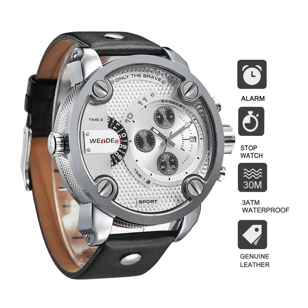WEIDE автоматические часы кожаные мужские Роскошные спортивные relogios оригинальный