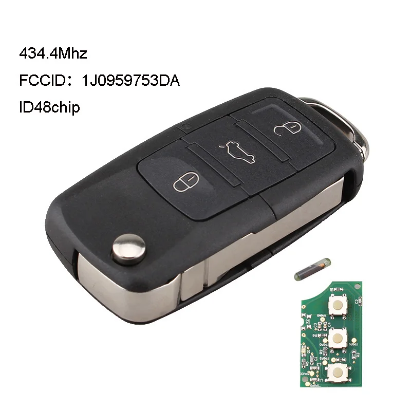 Пульт дистанционного управления с 3 кнопками для VW SKODA Roomster Fabia Superb 1J0 959 753 DA 1J0959753DA