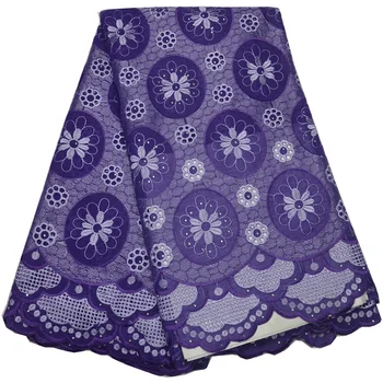 

Free shipping (5yards/pc) beautiful purple Swiss voile lace fabric soft African cotton lace fabric high quality for dress CLP160