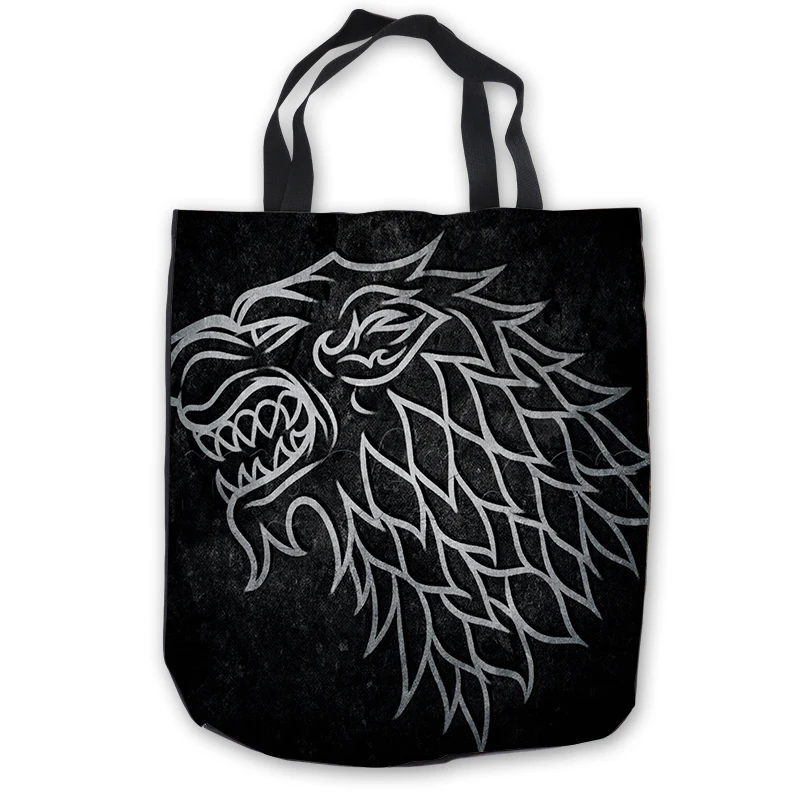 

Custom Canvas Game Of Thrones Tote Shoulder Shopping Bag Casual Beach HandBag Daily Use Foldable Canvas #180713-1-40