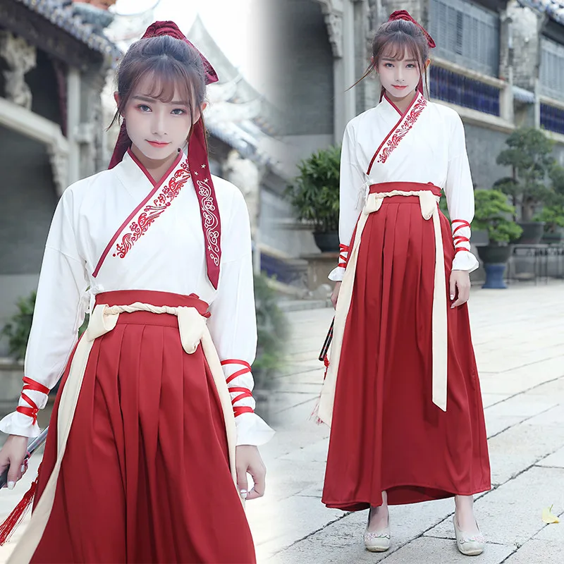 Hanfu Женский китайский стиль старинная фотоэлемент волшебный воздух элегантные