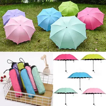 

Sun Rain Mini Umbrella Anti UV Mini Folding Windproof Lightweight Travel Women
