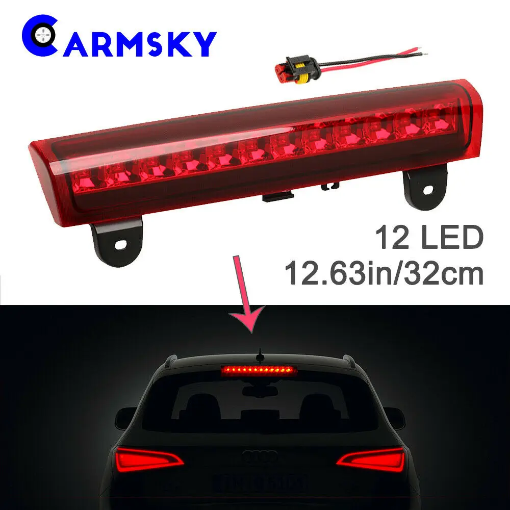 

Housing REAR ROOF 12 LED 3RD Third Brake Light FOR 00-06 GMC/92-04 Chevy S10/Suburban/Tahoe/Yukon Red/Gray