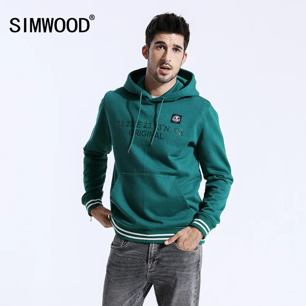 Buy SIMWOOD Brand Hoodies Men Fashion Letter Print