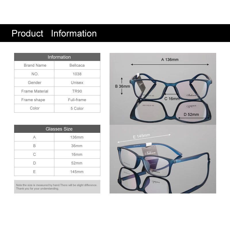Bellcaca, оправа для очков, очки для мужчин и женщин, компьютерные оптические очки, близорукость TR90, оправа для мужчин, прозрачные линзы, BC093