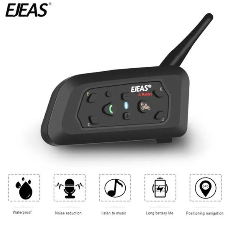 

EJEAS Motorcycle Intercom Helmet Headset Bluetooth Intercom Moto Helmet Speaker Wireless Bluetooth Talking Range Within 1200m