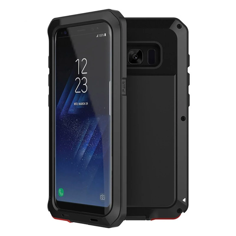 100 сверхмощный ПК ударопрочный матальный чехол для samsung Galaxy S10 E S9 S8 Plus Note 9 8 Броня алюминиевый силиконовый+ защитный чехол для ПК