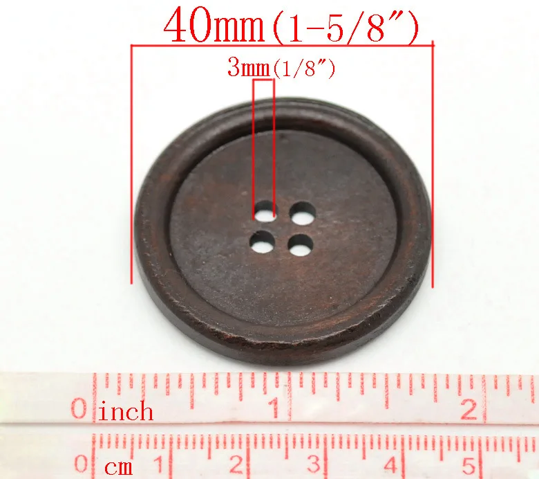 30 шт. 4 отверстия 40 мм большие деревянные пуговицы коричневые швейные пуговицы для свитера пальто Одежда Ремесло и скрапбукинг