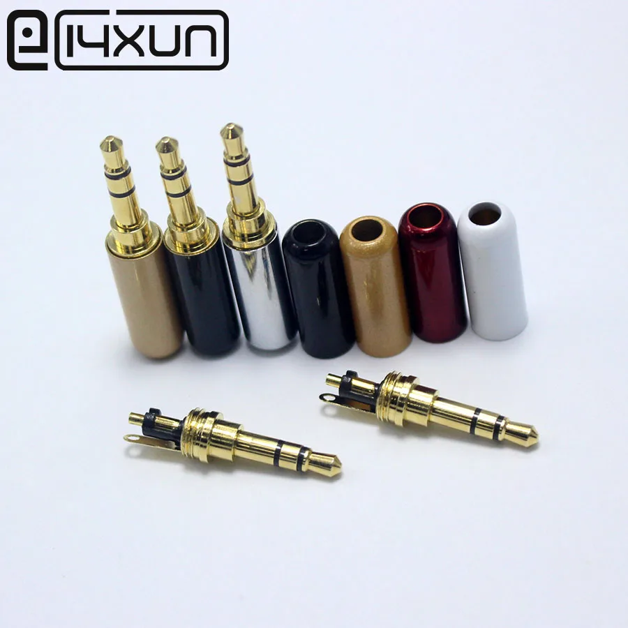 2 STKS 3.5mm Audio Jack vergulde 3 Pole Mannelijke Adapter Koptelefoon