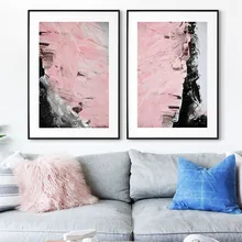 

Abstract Posters Prints Blush Pink Canvas Print Modern Trendy Oil Painting on The Wall Art Pictures Living Room Bedroom Decor