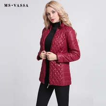MS VASSA Autumn Parkas Women short cotton padded Jackets 2017 fashion quilting ladies elastic coats plus size 6XL 7XL outerwear