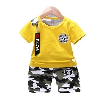 

Summer Baby Boys Clothing Sets Children Fashion Cotton T-shirt And Shorts Suit Kids Toddler Girls Camouflage Shorts Clothes Sets