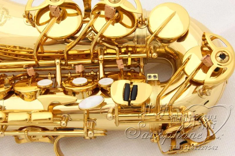 Профессиональный электрофорез Suzuki A901 золотой альт саксофон Eb Sax двойная