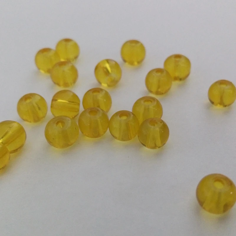 Buy 50pcs/lot Fashion 6/8/10mm Yellow Glass Bead DIY