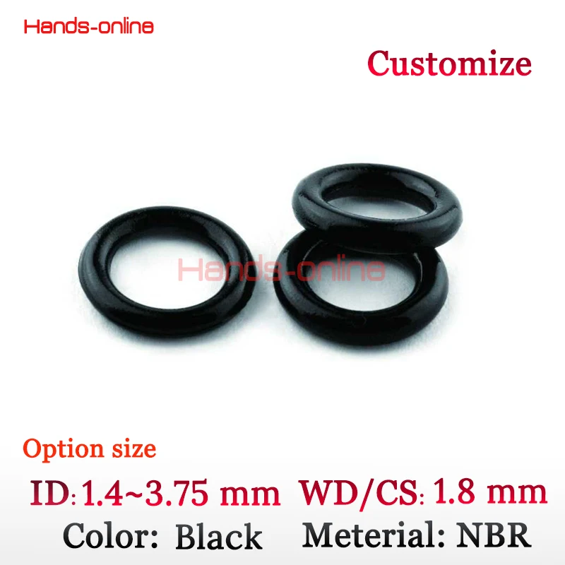 

NBR O-ring select ID 1.4 1.6 1.8 2 2.24 2.5 2.8 3.15 3.2 3.55 3.75 mm x CS 1.8mm Oil Resistant NBR Nitrile O-Ring Rubber Sealing