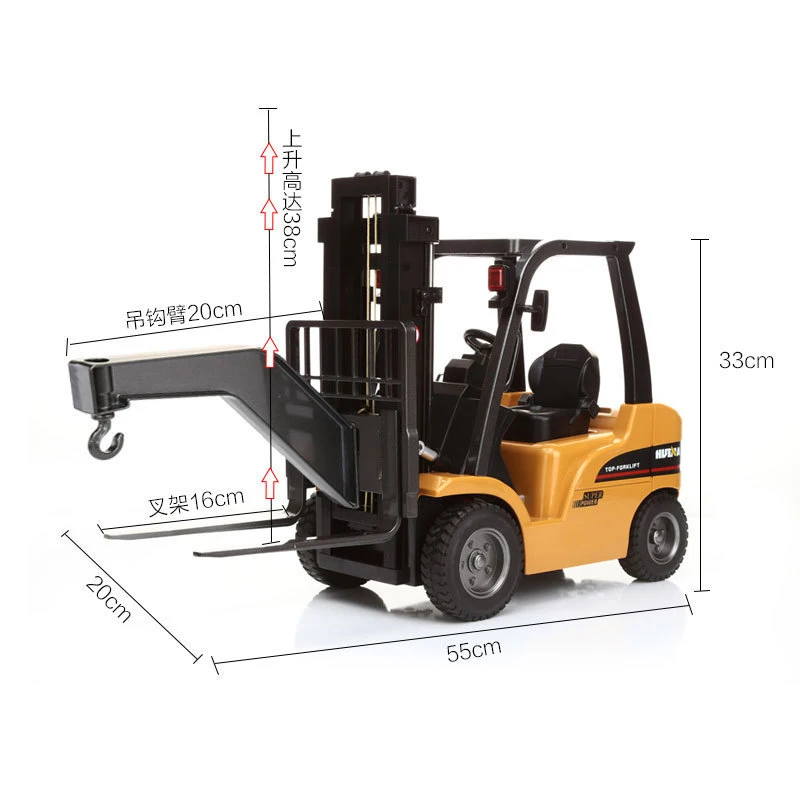 New Forklift Alloy Metal Plastic 1:10 2.4G 8CH M-Power Remote Control RC Monster Car Vehical Multi-Players Toy RC Tractor Trucks 6