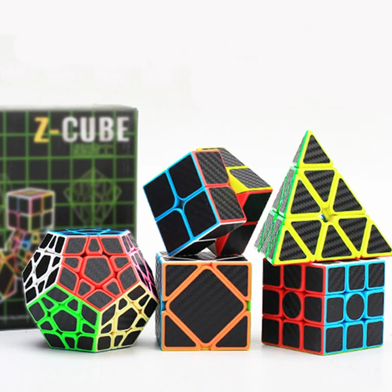 

Brand 5PCS/SET Carbon Fiber Professional Magic Cube 3x3x3 Puzzle Cubo Magico Sticker High-quality toys NEO for children adult