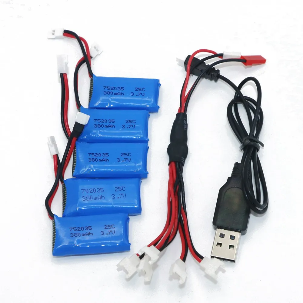 5 шт. 3 7 в 240 мАч 350 380 500 600 650 Lipo батарея с USB кабелем Зарядное устройство для Hubsan X4 H107