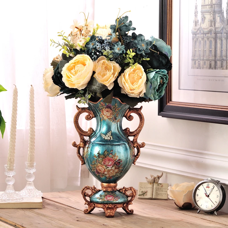 #^Special Price atmosphere of luxury living room TV cabinet table decoration decorative vase floral floral ornaments simulation #^Special Price atmosphere of luxury living room TV cabinet table decoration decorative vase floral floral ornaments simulation